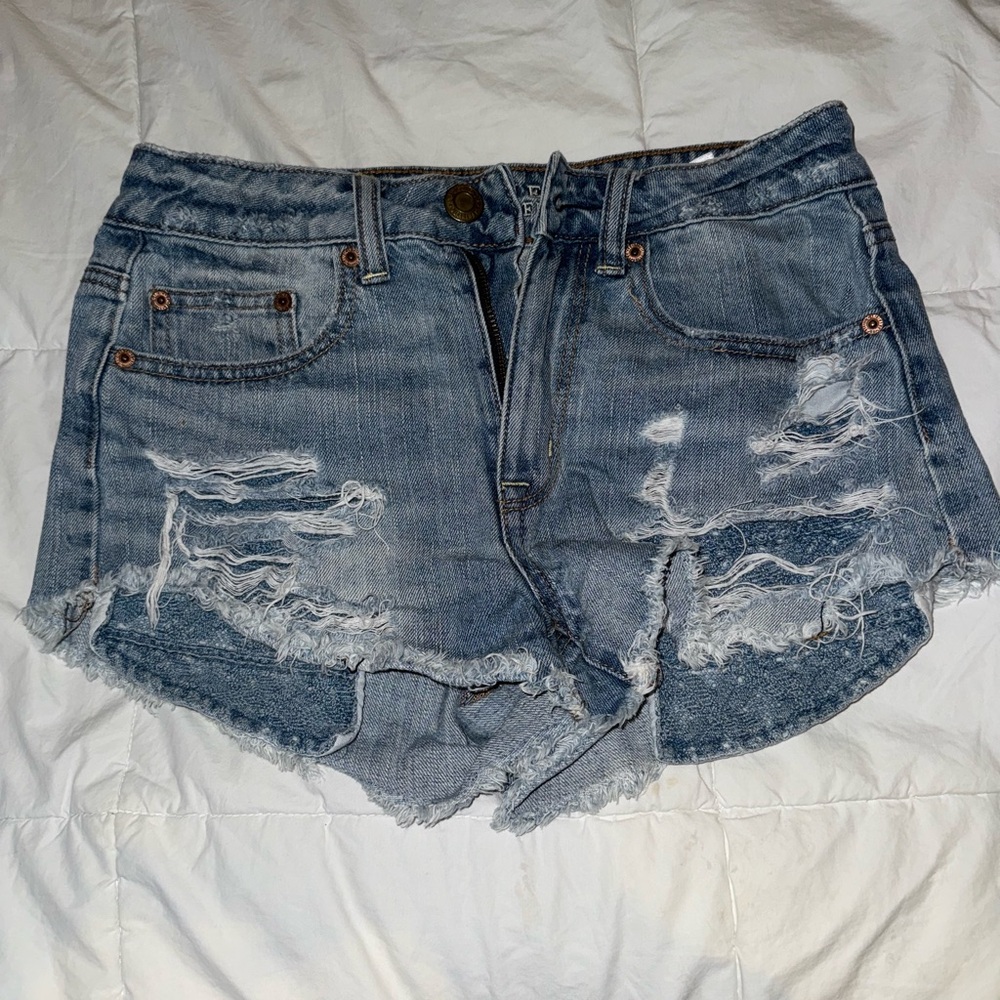 Distressed Denim Shorts